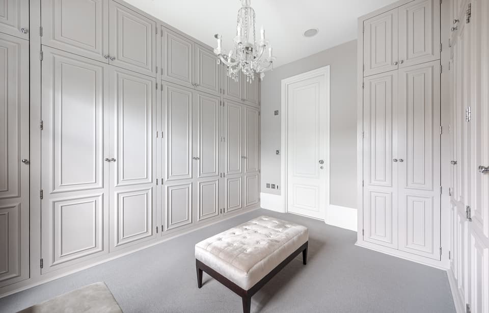 The master bedroom has a walk-in wardrobe