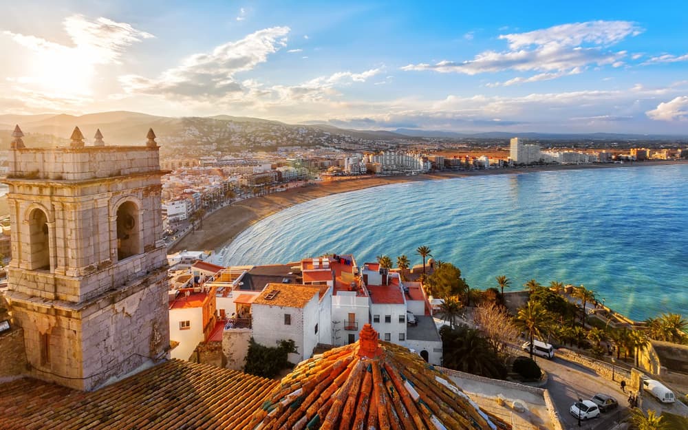 View,On,Peniscola,From,The,Top,Of,Pope,Luna's,Castle